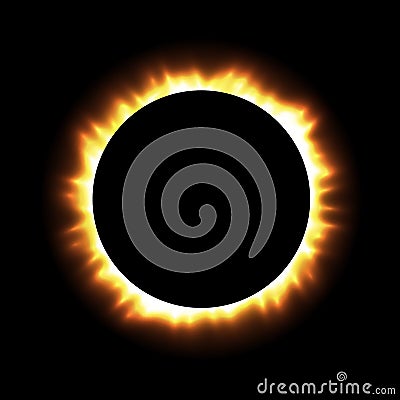 Total Eclipse of the Sun with Corona on Transparent Background. Digital Artwork Creative Graphic Design. Vector Vector Illustration