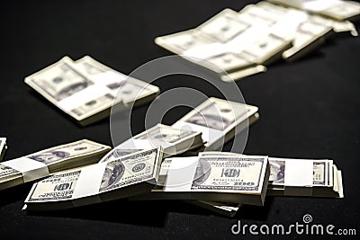 A total of hundreds of dollars.soft focus Stock Photo