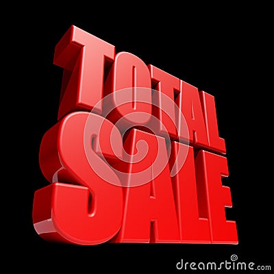 Total Sale 3D letters Stock Photo