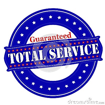 Total service guaranteed Cartoon Illustration