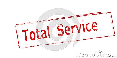 Stamp with text Total service Cartoon Illustration