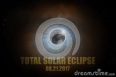 Total Solar Eclipse August 21st 2017 text Stock Photo