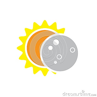 Total Solar Eclipse Icon on August 8, 2017 Vector Illustration