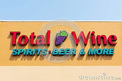 Total Wine sign on the alcohol beverage department store Editorial Stock Photo