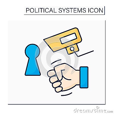 Totalitarian regime color icon Vector Illustration