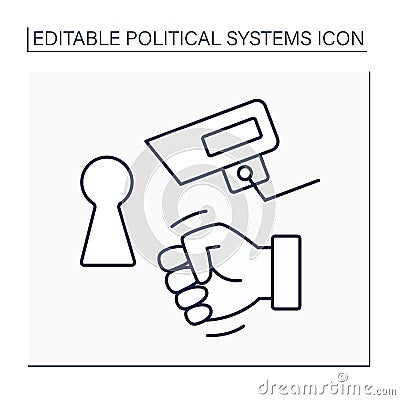 Totalitarian regime line icon Vector Illustration