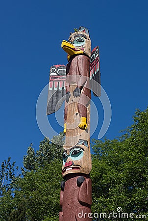 Alaskan Totem Pole Stock Photo