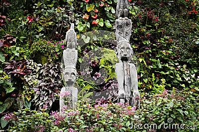 Totem Pole in Singapure Sky Forest Garden Editorial Stock Photo