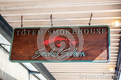 Totem Smokehouse sign Editorial Stock Photo