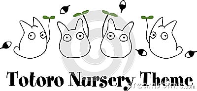 Totoro nursery theme vector Vector Illustration