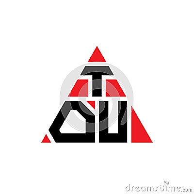 TOU triangle letter logo design with triangle shape. TOU triangle logo design monogram. TOU triangle vector logo template with red Vector Illustration