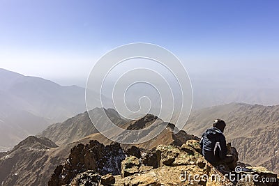 Toubkal national park, the peak whit 4,167m is the highest in the Atlas mountains and North Africa Editorial Stock Photo