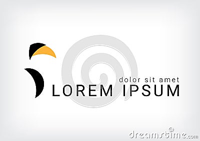 Toucan bird circle abstract logo design template Vector Illustration