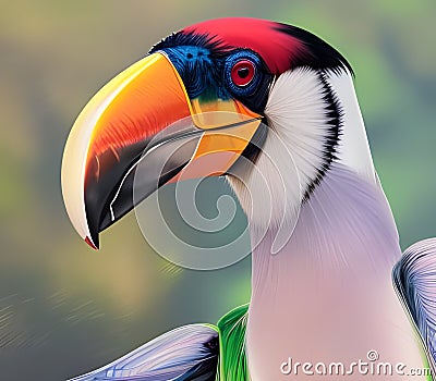 Toucan bird with colorful eyes and beak Stock Photo