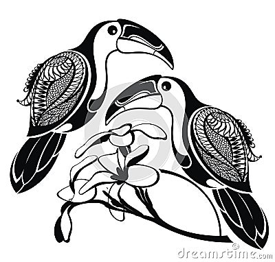 Toucan decorative card Vector Illustration