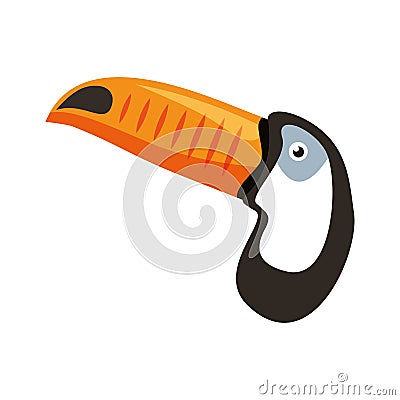 Toucan exotic bird icon Vector Illustration