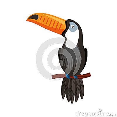 Toucan exotic bird icon Vector Illustration