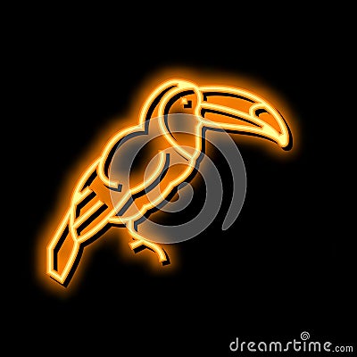 toucan exotic bird neon glow icon illustration Vector Illustration