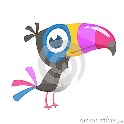 Funny toucan cartoon. Vector bird illustration Vector Illustration