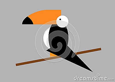 Toucan icon. Cartoon illustration of toucan vector icon for web. Toucan flat style vector logo template isolated, grey background Vector Illustration