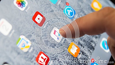 Touch on Apple Music Editorial Stock Photo