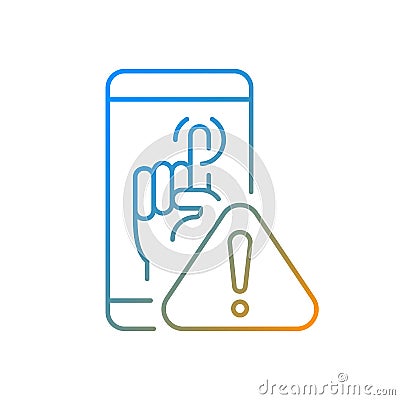 Touch display not working gradient linear vector icon Vector Illustration