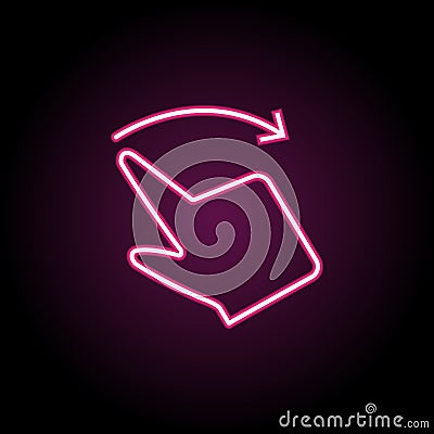 Touch, finger, drag, hand, screen neon icon. Simple thin line, outline vector of touch gesture icons for ui and ux, website or Stock Photo