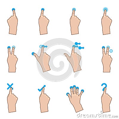 Touch Gestures Vector Illustration
