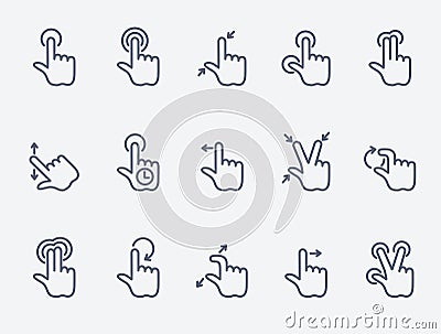 Touch gestures icons Vector Illustration