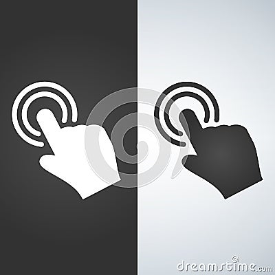 Touch hand icon Cartoon Illustration