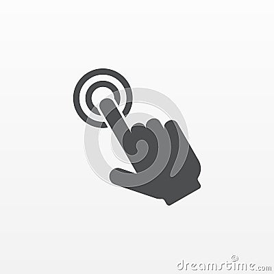 Touch hand icon. Push button vector isolated. Modern flat pictogram, business, marketing, internet c Vector Illustration