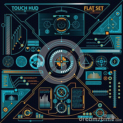 Touch HUD Set Vector Illustration