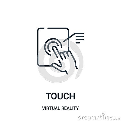 touch icon vector from virtual reality collection. Thin line touch outline icon vector illustration Vector Illustration