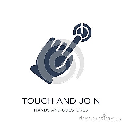 Touch and join icon. Trendy flat vector Touch and join icon on w Vector Illustration