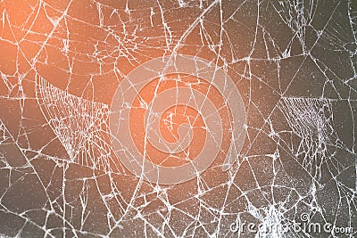Touch screen crack of mobile phone Stock Photo