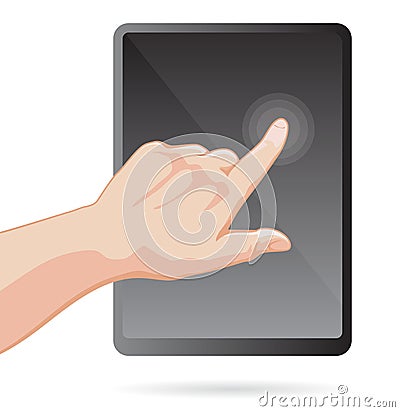 Touch screen device macro Vector Illustration