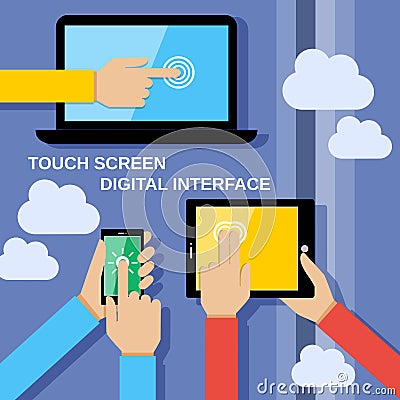 Touch screen gadgets Vector Illustration