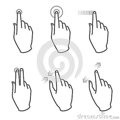 Touch-screen-gesture-2 Vector Illustration