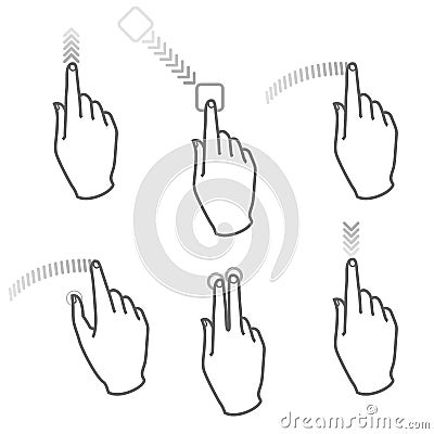 Touch-screen-gesture-hand-4 Vector Illustration