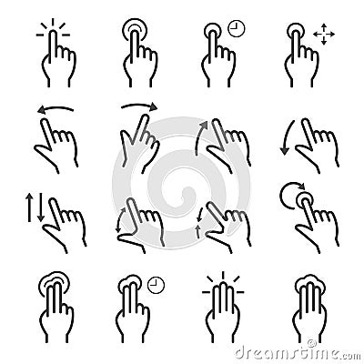 Touch screen icons Vector Illustration