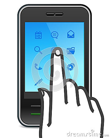 Touch screen smartphone icon Vector Illustration