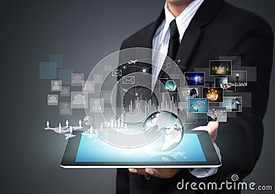 Touch screen tablet with new technology Stock Photo