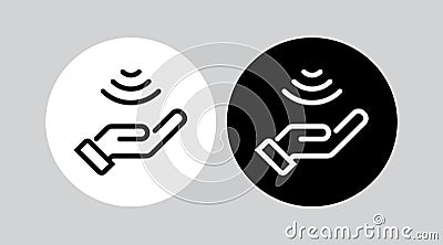 Touch signal, Hand sensor control. Vector icon isolated. Stock Photo