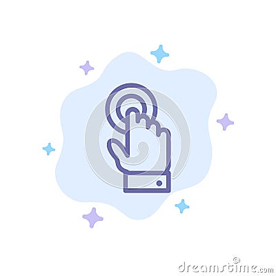 Touch, Touchscreen, Interface, Technology Blue Icon on Abstract Cloud Background Vector Illustration
