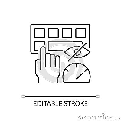 Touch typing linear icon Vector Illustration