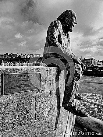 A Touch of Whimsy: The `Dave and the Seagull` Art Work in Cornwall Editorial Stock Photo