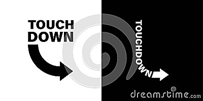 Touchdown and Arrow Logo. On black and white color. Simple, elegant, and premium logo vector Vector Illustration