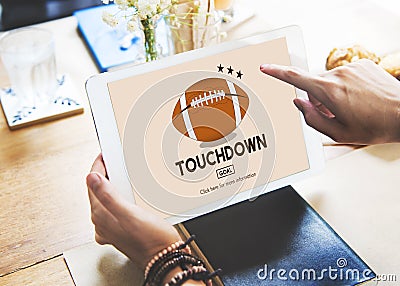 Touchdown Sport American Football Power Speed Strategy Concept Stock Photo