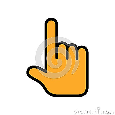 Touching or pointing hand flat icon. Vector illustration Vector Illustration