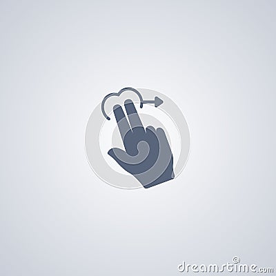 Touching two fingers right, vector best flat icon Vector Illustration